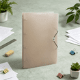 thumbnail image 3 of A4 Four Hole PP Document Binder With Metal Fittings, Practical Paper Archiving And Office Filing Holder (Khaki), 3 of 5