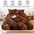 thumbnail image 5 of Full Size Fitted Sheet Set - Burnt Orange Forest 3 Piece Bedding Sets 16" Deep Pocket Fitted Sheet with 2 Pillowcases Modern Pine Trees Mysterious Art Brushed Microfiber Hotel Luxury Bed Sheets, 5 of 9