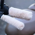 thumbnail image 3 of 1 Set Winter Handlebar Cover Soft Touch Thick Plush Cold-resistant Anti-slip Solid Color Universal Washable Brack Cover Motorcycle Handlebar Warmer Cushion, 3 of 6