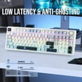 thumbnail image 3 of AULA F99 PRO Wireless Mechanical Gaming Keyboard, 95% Layout, Hot Swappable Creamy Switches, Tri-Mode BT5.0/2.4GHz/Type-C, RGB Backlit with Multifunctional Knob, 8000mAh Battery - Blue/White, 3 of 9