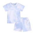 thumbnail image 2 of Penkiiy Toddler Boys Girls Set Summer Tie-dye Short Sleeve Shorts Casual Homewear Suit Tank Top Sets for Boys 7-8 Years White On Clearance, 2 of 9