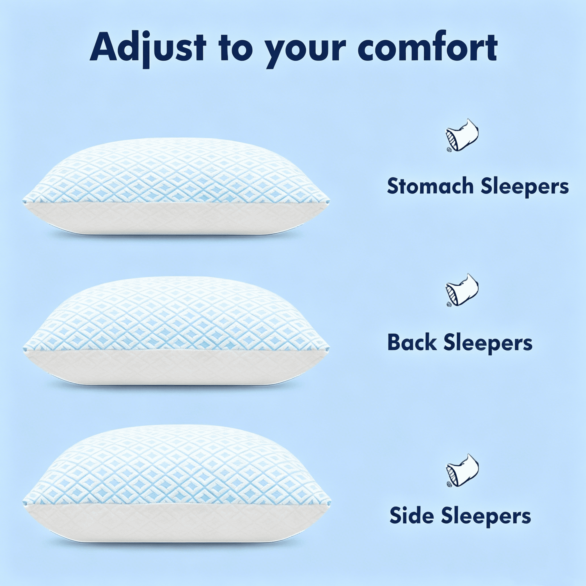 SORMAG Cooling Bed Pillows for Sleeping Shredded Memory Foam Pillows Queen Size Set of 2 Pack