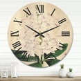 thumbnail image 2 of Designart 'Ancient White Orchid III' Traditional Wood Wall Clock, 2 of 5