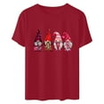 thumbnail image 4 of Virmaxy Women's Valentines Day Short Sleeve Shirt Funny Gnomes Graphic Tops Shirt Casual Fashion Soild Short Sleeve Tunic Tops Spring Summer Trendy Comfy Pullover Shirt Burgundy XL, 4 of 6