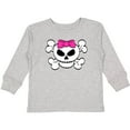 thumbnail image 3 of Inktastic Skull with Bow Girls Long Sleeve Toddler T-Shirt, 3 of 5