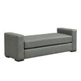thumbnail image 3 of Christopher Knight Home 57.7" Rectangle Faux Leather Ottoman Bench with Armrests, Grey, 3 of 5