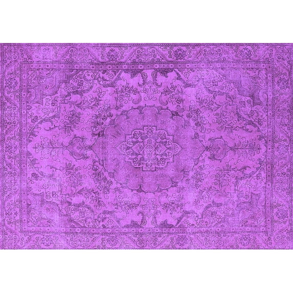 Ahgly Company Indoor Rectangle Oriental Purple Industrial Area Rugs, 8' x 10'