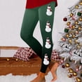 thumbnail image 1 of MKLEKYY Leggings con estampado navideño de muñeco de nieve para mujer, pantalones de yoga elásticos y atléticos para fitness y uso festivo., 1 of 4