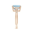 thumbnail image 3 of ANGARA Natural Cushion 3.5 ct Aquamarine Solitaire Ring with Diamond Accents in 14K Rose Gold for Women (Size-10mm) | March Birthstone, Anniversary, Jewelry Gift for Women | Natural Aquamarine Ring, 3 of 8