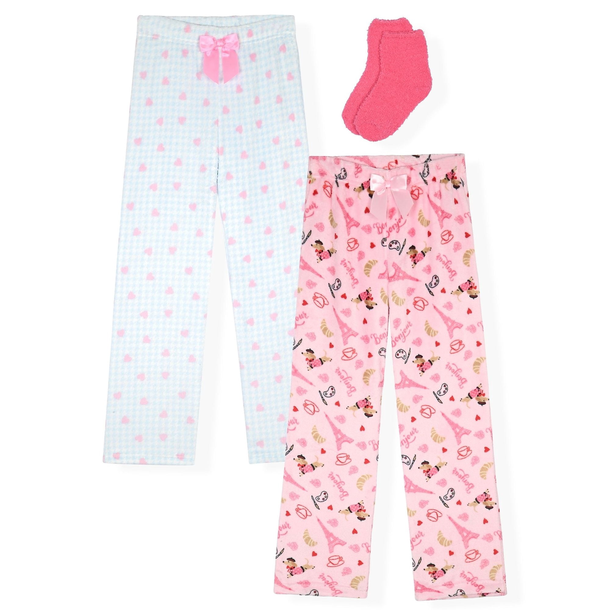 Sleep On It Girls 2-Pack Fleece Pajama Pants - Pink, 7-8