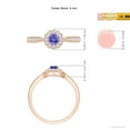 thumbnail image 5 of ANGARA Natural Vintage Inspired Tanzanite Milgrain Ring with Diamond Halo in 14K Rose Gold for Women (Size-4mm) | December Birthstone, Anniversary, Jewelry Gift for Women | Natural Tanzanite Ring, 5 of 9