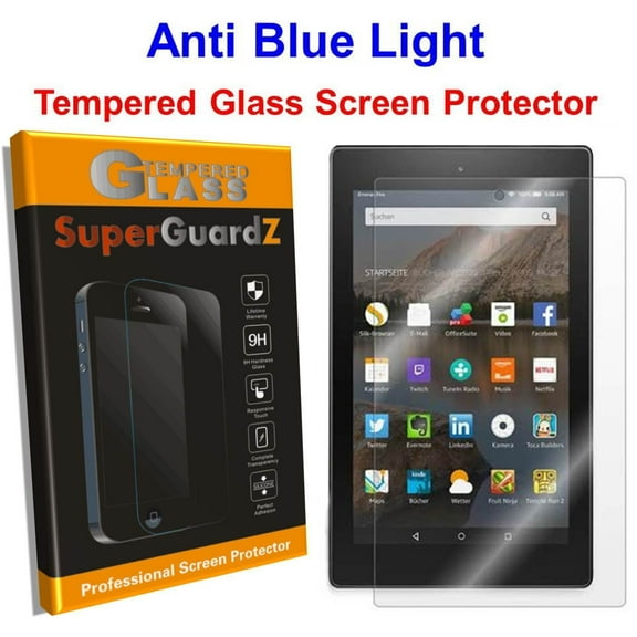[2-PACK] For Amazon Fire 7 (5th Gen, 2015 Release) - SuperGuardZ [Anti Blue Light, Eye Protect] Tempered Glass Screen Protector, 9H, Anti-Scratch, Anti-Bubble, Anti-Fingerprint