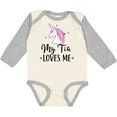 thumbnail image 3 of Inktastic My Tia Loves Me Unicorn Girls Long Sleeve Baby Bodysuit, 3 of 5