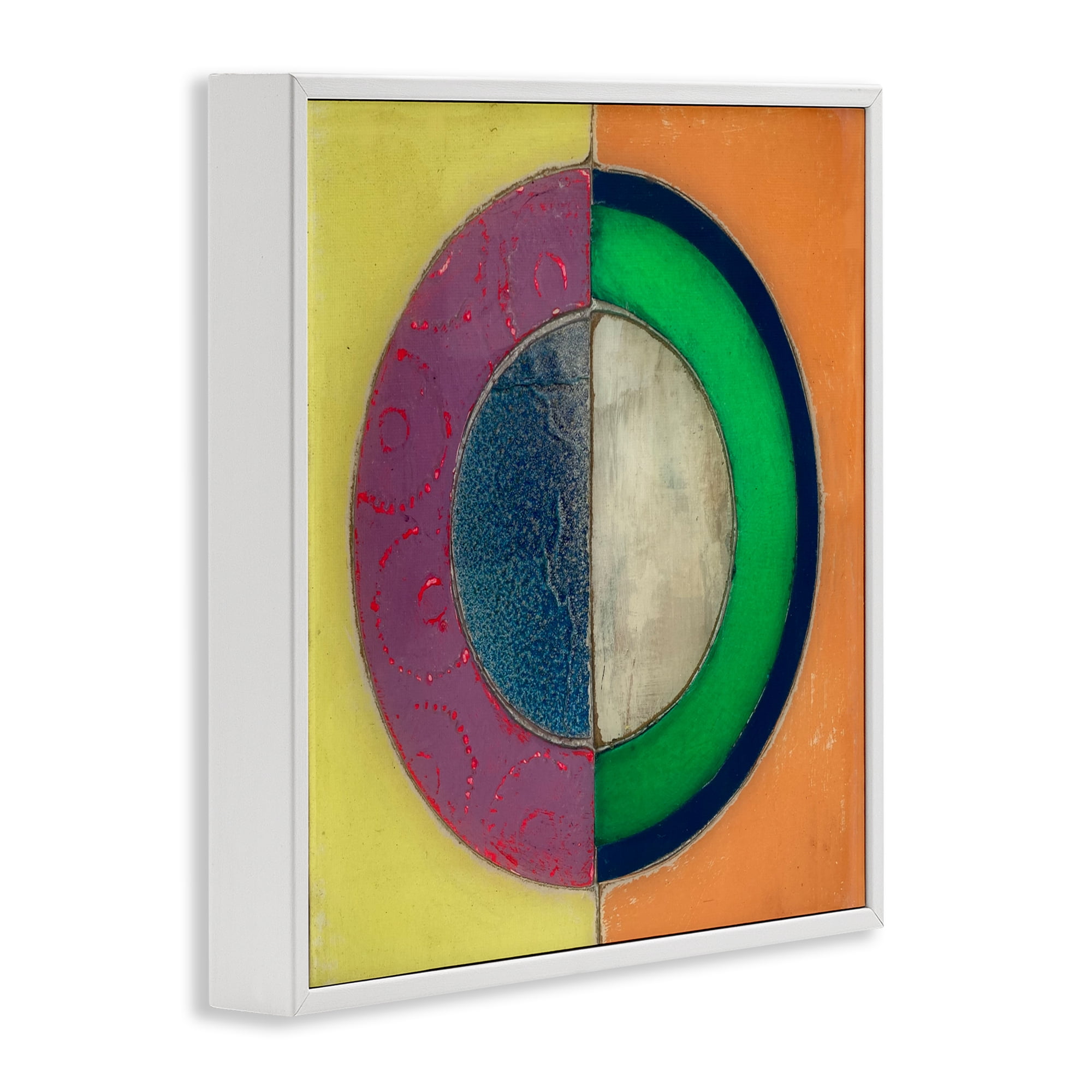 Stupell Industries Muted Round Color Black White Framed Giclee Art, design by Matthew Finger