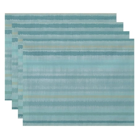 

Simply Daisy 18 x 14 Raya De Agua Stripe Print Placemat Set of 4