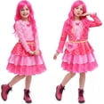 thumbnail image 5 of Guvpev G'irls Pink Princess Costume with Wig, Halloween Cosplay Dress Up Outfit with Jacket, Dress & Heart Bag, K'ids Cosplay Costume for Birthday Party Fancy Dress & Role Play, 5 of 6