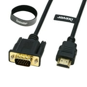 HDMI to VGA Adapter Cable 6FT, iXever Gold-Plated HDMI to VGA Cable Male to Male 1080P Compatible for Computer, Desktop, Laptop, PC, Monitor, Projector, HDTV and More