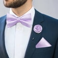 thumbnail image 2 of Lavender Bow Ties for Men Pre-tied Silk Bowtie and Pocket Square Cufflinks Lapel Pin Set Tuxedo Wedding Party 4PCS, 2 of 5