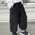 thumbnail image 6 of ZXLBBD Boy's Cargo Pants for Fall Joggers with Multiple Pockets Comfortable Solid Color Trousers for Kids Youth School Fashion Casual Daily Wear,Black,Size 6 Y-7 Y, 6 of 7