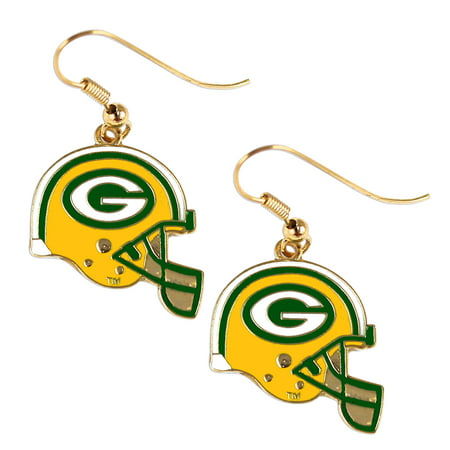 UPC 657175004106 product image for Green Bay Packers Sports Team Logo Helmet Shaped J-Hook Gold Tone Earring Set Ch | upcitemdb.com