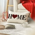 thumbnail image 4 of AVOIN Valentine''s Day Saying Buffalo Plaid Throw Pillow Cover, 12 x 20 Inch Holiday Anniversary Wedding Cushion Case for Sofa Couch Set of 4, 4 of 6