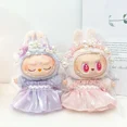 thumbnail image 2 of Mini ropa de muñeca de peluche, accesorios de atuendo para muñecas Labubu II Idol de 15-17cm, vestido bonito de Hada de las flores, sombrero, ropa, re, 2 of 5