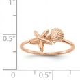 thumbnail image 3 of 14K Rose Gold Polished Shell & Starfish Ring Size 7, 3 of 6