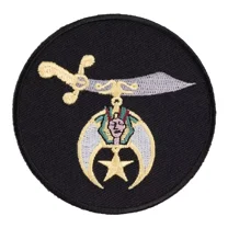 Round Black Shriners Patch, Shriners International Patches