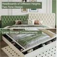 thumbnail image 3 of Tabaray Modern King Sized Bed Frame, Upholstered Floor King Bed Frame with Storage Bench Boxes,  Two Tone Bed Frame for Bedroom (Main Color-Beige), 3 of 9