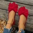 thumbnail image 3 of Juslio Women Shoes Mouth Suede Casual Comfortable Bow Flat Slip on Low Heel Slope Shoes, 3 of 9