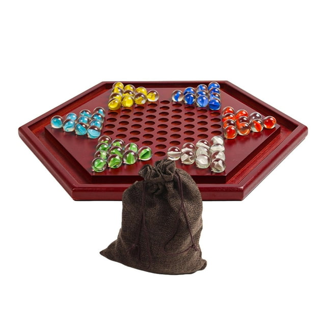 Damas chinas tradicionales, juegos de mesa familiares para niños y adultos, multijugador, regalo de Navidad, juego de estrategia clásico hecho a mano canicas claras