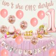 thumbnail image 3 of Isn't She Onederful Birthday Decoration, 1st Birthday Decorations for Girls Rose Gold with isn't She Onederful Glitter Banner, Newborn to 12 Months Photo Banner, Number 1 Foil Balloon, 3 of 5
