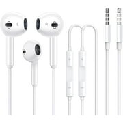 2 Pack Apple Earbuds [Apple MFi Certified] Headphones Earphones with 3.5mm Wired in Ear Headphone Plug(Built-in Microphone & Volume Control) Compatible with iPhone,iPad,iPod,PC,MP3/4,Android -White