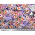 thumbnail image 3 of Soimoi Polyester Crepe Fabric Flower & Leaves Watercolor Printed Fabric 1 Yard 42 Inch Wide, 3 of 3