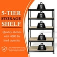 thumbnail image 5 of Juggernaut Storage 24" x 72" 5 Shelf Steel Utility Shelving Unit, Black, 5 of 10