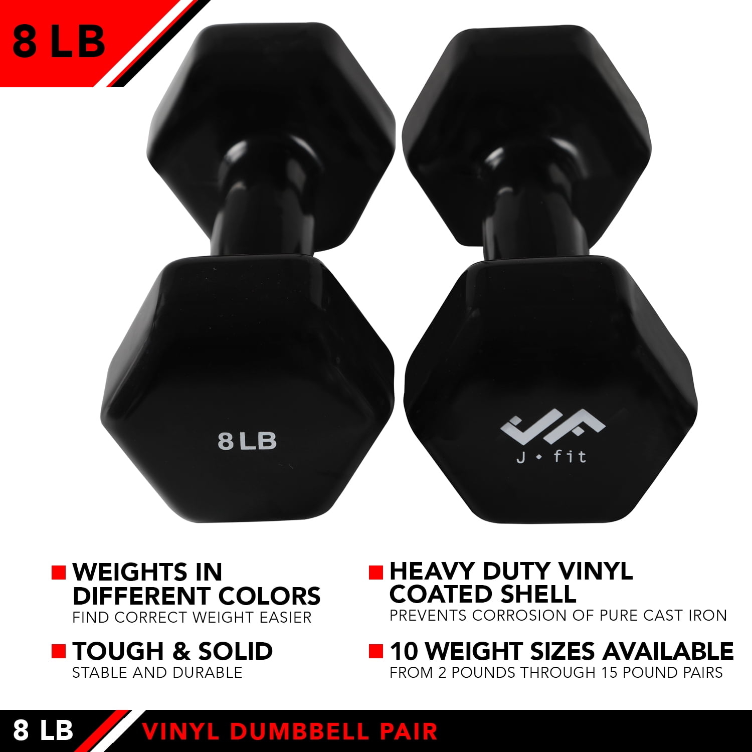 8lb Dumbbells Set Of Series-8 Fitness Neoprene Dumbbell Hand
