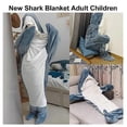 thumbnail image 3 of Shark One-Piece Pajamas for Adult Wearable Shark Blanket Hoodie Sleeping Bag Cartoon Animals Flannel Blanket, 3 of 4