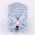 thumbnail image 3 of Spring Hue Newborn Baby Girl Colorful Striped Bow Cotton Hat, 3 of 5