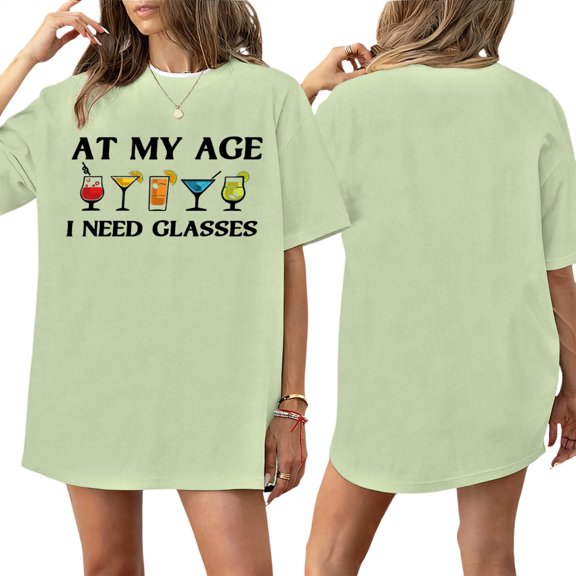 Ankishi Funny T Shirts for Women Letter Print Crew Neck Casual Cotton T Shirts Loose Fit Basic Tops Daily Wear
