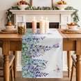 thumbnail image 2 of Table Runner 36 Inches Long for Kitchen Dining, Wisteria Dresser Scarf Farmhouse, Dining Table Decorations for Wedding/Parties, Purple Flowers Leaves Butterflies Botanical Spring 13 x 36 In, 2 of 8