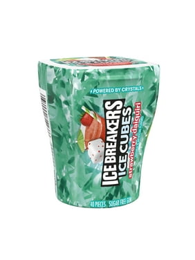 Ice Breakers Ice Cubes Strawberry Daiquiri Sugar Free Chewing Gum, Bottle 3.24 oz, 40 Pieces