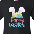 thumbnail image 4 of Inktastic Happy Easter with Bunny Ears and Flowers Youth T-Shirt, 4 of 5