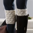 thumbnail image 3 of 2 pares de calcetines para botas para mujer, calcetines cálidos de invierno para botas de punto de ganchillo, calcetines, calentadores de piernas cortas, 3 of 5