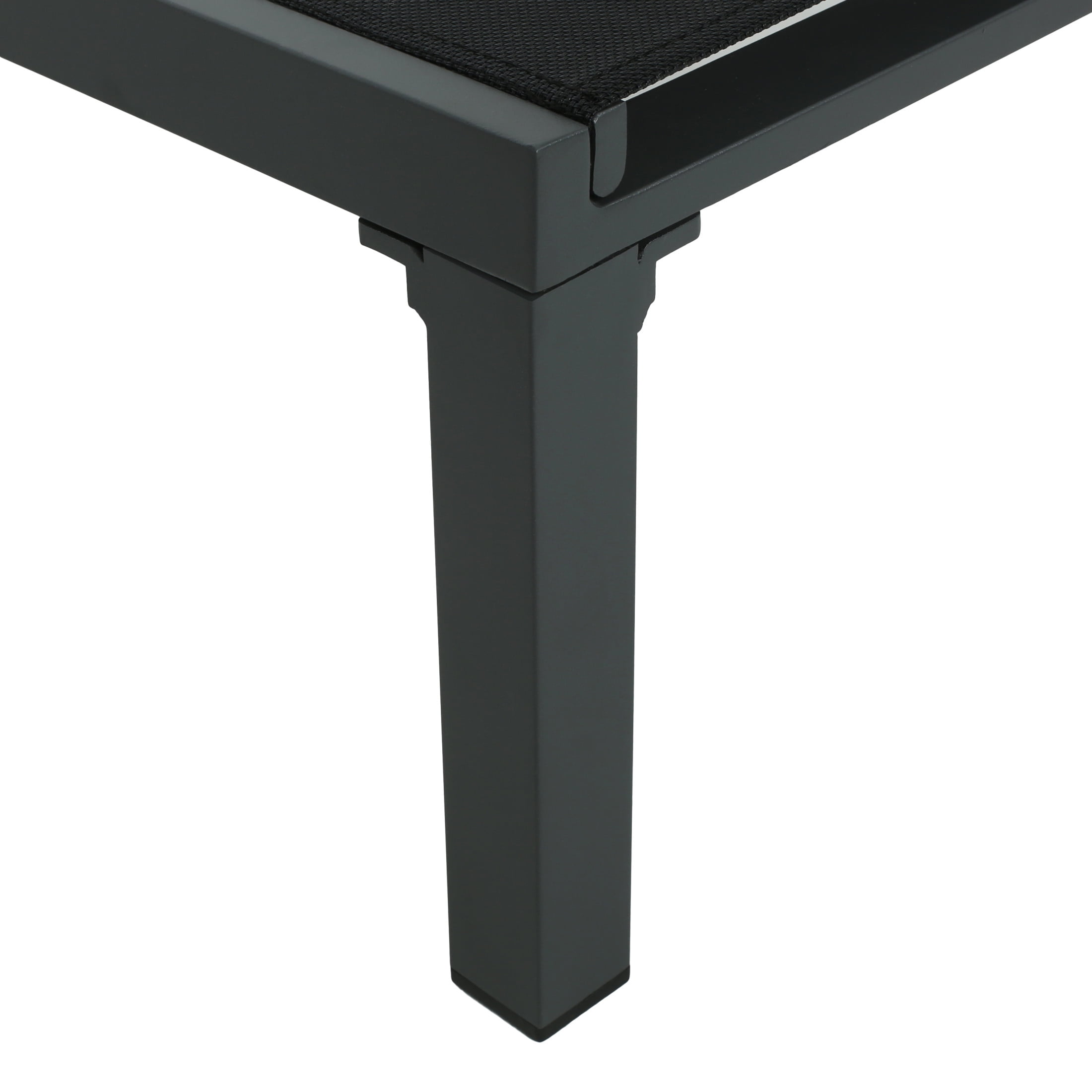 Adjustable Aluminum Outdoor Chaise Lounges, Black, Set of 2