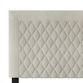 thumbnail image 4 of Castle Place Quilted Velvet Upholstered Twin Headboard, Beige, 4 of 7