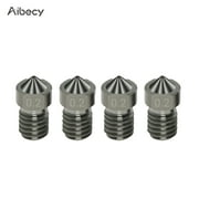 Aibecy Aibecy 4pcs Hardened Steel Nozzles V6 Nozzles 0.2mm for 1.75mm Filament for 3D Printer Parts