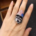 thumbnail image 2 of Anillo de cabeza de calavera Sunnimix Punk de bandera estadounidense, 2 of 8
