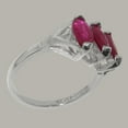 thumbnail image 3 of LBG British Made 18k White Gold Natural Ruby Womens Anniversary Ring - 33 size options - Size 5, 3 of 5