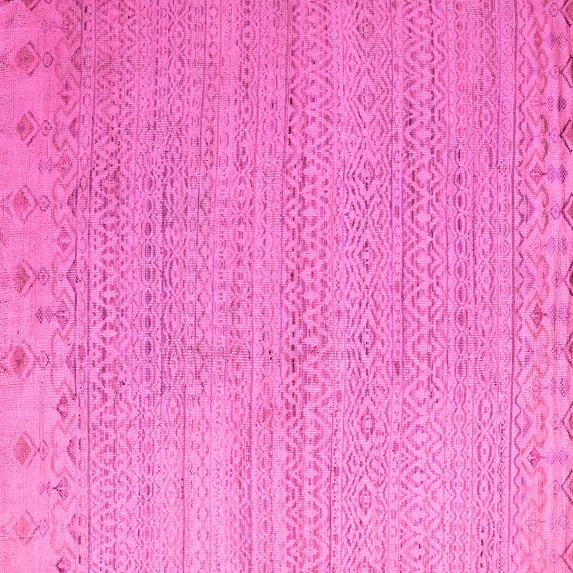 Ahgly Company Indoor Square Oriental Pink Modern Area Rugs, 4' Square
