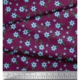thumbnail image 2 of Soimoi Cotton Duck Fabric Leaves & Periwinkle Floral Print Sewing Fabric Yard 42 Inch Wide, 2 of 3